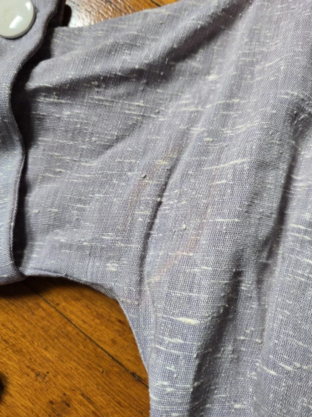 Vintage 40s or 50s Retro Linen Texture Suit Jacket Grey Lilac XXS